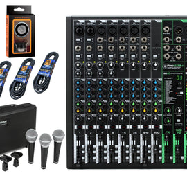 Mackie ProFX12v3 12-Channel Mixer with Built-in Effects and USB + RS21 3 Pack Microphones +3 XLR Cables+free Absolute Phone Holder