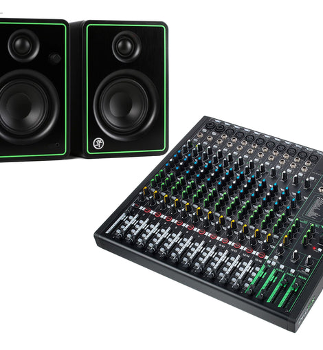 Mackie CR3-XBT Bluetooth Studio Monitor + ProFX16v3 16-channel Mixer USB Effects