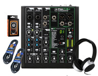 Mackie ProFX6v3 6-Channel Mixer with Built-in Effects and USB + SR450 Headphone + Pair of XLR Cable+Absolute Magnet Phone Holder
