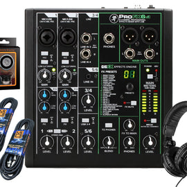 Mackie ProFX6v3 6-Channel Mixer with Built-in Effects and USB + Pro TH02 Headphone with Pair of XLR Cable+free Absolute Phone Holder