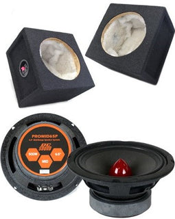 2 DC Sound PROMID65P 6.5" 500W Mid-Range Aluminum Bullet Loudspeaker + Flat Box