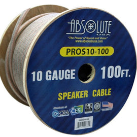 Absolute USA PROS10100 10 Gauge Speaker Wire<br/>100' 10 Gauge PRO PA DJ Car Home Marine Audio Speaker Wire Cable Spool