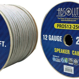 2 Absolute USA PROS12250 12 Gauge Speaker Wire 250' PRO PA DJ Car Home Marine Audio Speaker Wire Cable Spool