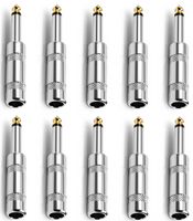 10 MR DJ QMH10 Large Barrel 6.35mm 1/4" Male Mono TS Head Cable Mount Connector