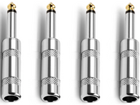 MR DJ QMH4 2 Pair 1/4" Mono Male Speaker Cable Connectors