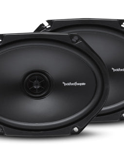 2 Pair Rockford R168X2 Prime 6x8 Inches Full Range Coaxial Speaker with 18 Gauge 100 FT Speaker Wire and Free Mobile Holder