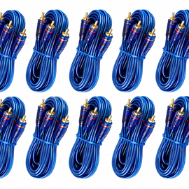 Ten 17' 2 CH RCA Interconnect Cable Wire for Marine Car Amplifier Stereo Home Audio