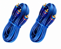2 Absolute 20' RCA Stereo Plug Cable 2 Male to 2 Male Car Stereo Marine Home Audio