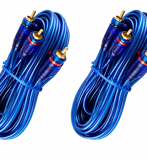 2 Absolute 20' RCA Stereo Plug Cable 2 Male to 2 Male Car Stereo Marine Home Audio
