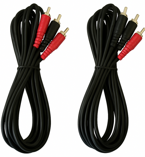 2 Absolute RCABK25 25FT RCA Audio Cable 2-Channel Male to Male OFC Copper Gold Plated