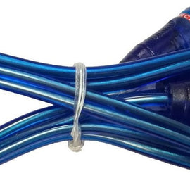 Absolute 3 Ft 2 Ch Blue Twisted Car Amp Gold RCA Jack Cable Interconnect