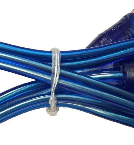 Absolute 3 Ft 2 Ch Blue Twisted Car Amp Gold RCA Jack Cable Interconnect