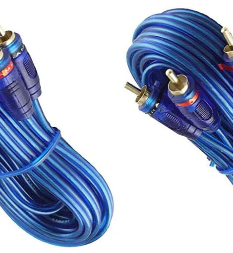 2 Samurai Audio 6 Ft 2 Ch Blue Twisted Car Amp RCA Jack Cable Interconnect 6ft