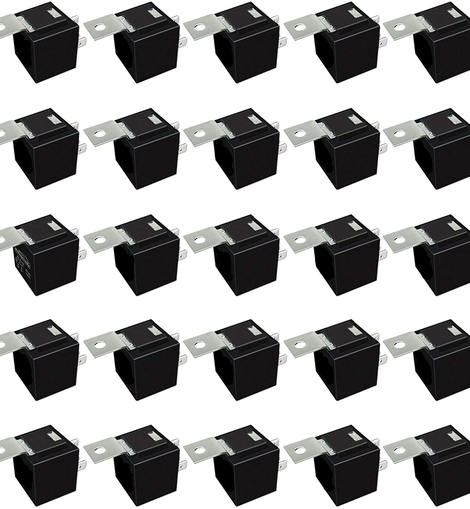 12V 5 Pin SPDT 30/40 Amp Relay Socket Metal Tab Auto Marine homes Truck RV ATV 25 Pack