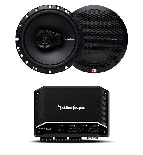 Rockford Fosgate R2-300X4 300 Watts 4-Ch Amplifier + 2 Pairs R165X3 6.5