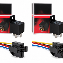 2 Absolute 12V 30/40 Amp SPDT Automotive Marine Bosch / Tyco Style 5 Pin Relay + Harness Socket