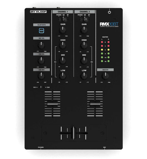 Reloop RMX-10-BT 2 Channel Bluetooth DJ Mixer in Compact Design