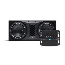 Rockford Fosgate P300X1 Amplifier & P1 2X10" Ported Loaded Enclosure Subwoofer