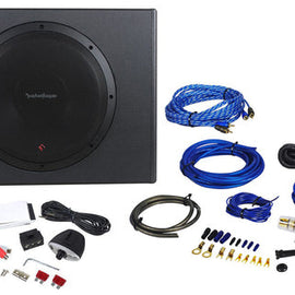 Rockford Fosgate Punch P300-12 Single 12" subwoofer enclosure with 300-watt amp + Blue Amp kit