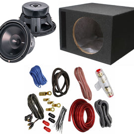 Rockford Fosgate Punch P3D4-12 12" Subwoofer + Absolute VEGS12 Box + KIT4 4 4 Gauge Amp Kit