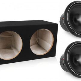 2 Rockford Fosgate P2D2-10 10" 1200w Dual Subwoofers+ Absolute DSS10 Sealed Sub Box Enclosure