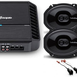 2004-14 Ford F150 Rockford Fosgate Punch Package w Amplifier & 6x8" Speakers (4) P1683 6" x 8" 3Way Coaxial Car Speakers + P400X4 4Channel Class AB Full Range Amplifier + (4) Speaker Adapter Harnesses