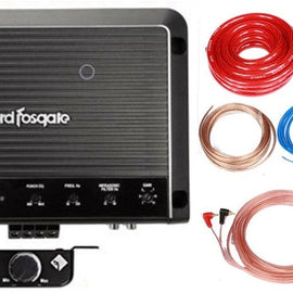 Rockford Fosgate R1200-1D Prime 1200 Watts Class D 1-Channel Amp + Complete 0 Gauge Amp Kit