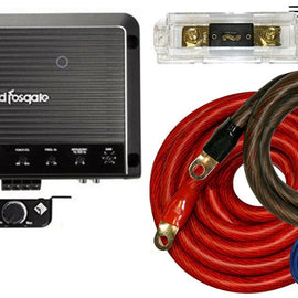 Rockford Fosgate R1200-1D Prime 1200 Watts Class D 1-Channel Amp + 4 Gauge Amp Kit