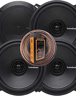 2 Pairs of Rockford Fosgate Prime R1525X2 160W Peak (80W RMS) 5-1/4" 2-Way Prime Series Coaxial Car Speakers - 4 Speakers + 100FT Speaker Wire + Free Phone Holder