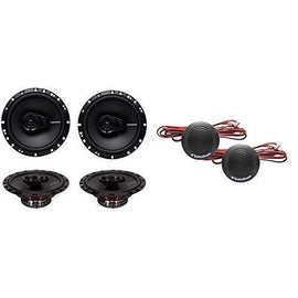 2 Pair Rockford Fosgate R165X3 6.5" 180W  Coaxial Speakers + R1T-S 1-Inch Tweeter Kit