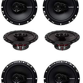6 Speakers Rockford Fosgate 6.5 Inch 3 Way Car Audio Coaxial Speakers Stereo