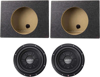 2 Rockford Fosgate Prime R2SD2-10 + 2 Single Sealed Boxes 400W 10" shallow mount dual 2-ohm voice coils subwoofer