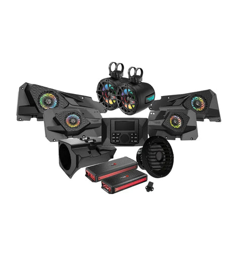 Cerwin Vega RPMRZRKD43 2014+ RZR XP Complete Audio Kit with 6 Ch & 1 Ch Digital Amplifier 10” Sealed Marine Subwoofer, 6.5” Tower Speaker System, and CMR3 Media Audio Player
