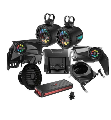 Cerwin Vega RPMX3KD3 2017+ Can Am Maverick X3/X3 Max Complete Speaker Kit with 6 Ch Digital Amplifier 10” Sealed Marine Subwoofer, CMR3 Media Audio Player and 6.5” Tower Speaker System