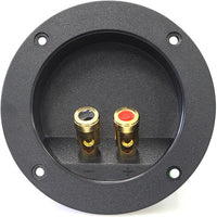 Absolute USA RST-450 4-Inch Round Gold Push Spring Loaded Jacks Double Binding Post Speaker Box Terminal Cup