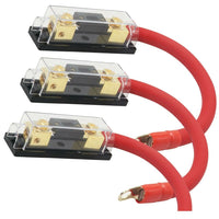 3 200 AMP ANL Gold Terminal Fuse Holder Battery Installation Kit 0 Gauge 1 Feet Red