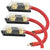 3 200 AMP ANL Gold Terminal Fuse Holder Battery Installation Kit 0 Gauge 1 Feet Red