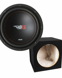 Cerwin Vega XED12V2 1000W 12" Car Subwoofer + 12" Sealed Sub Enclosure Box