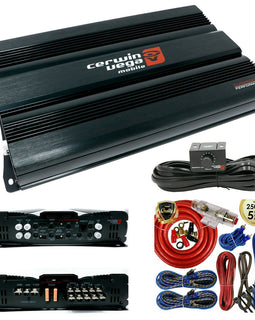 Cerwin Vega CVP2500.5D 2500W 5-Channel Car Audio Amplifier + 4 Gauge Amp Kit