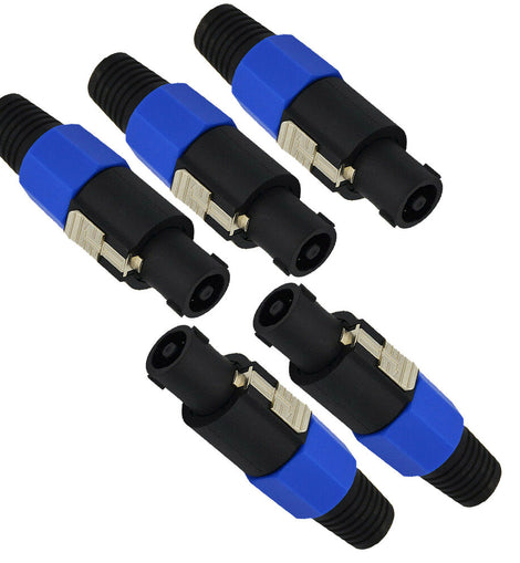 MR DJ SPHM-5 5 Pack 4 Pole Conductor Speaker Cable Female Connector End for Speakon Audio Loudspeaker