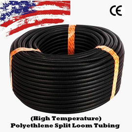 25 Ft 1" Split Wire Loom Conduit Polyethylene Tubing Black Color Sleeve Tube RV