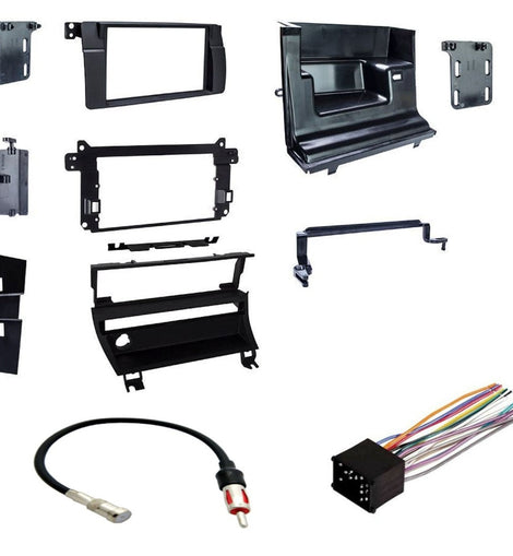 Metra 95-9310B BMW 99-06 3-Series with 5-Switch Panel Vehicle Double DIN Dash Installation Kit with Metra 70-8590 Wiring Harness and Metra 40-VW10 Antenna Adapter