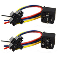 2 Absolute 12V 30/40 Amp SPDT Automotive Marine Bosch / Tyco Style 5 Pin Relay + Harness Socket