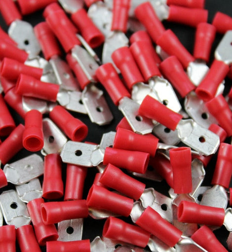 Install Bay RVMD250 Red Vinyl Male Quick Disconnect 22-18 Gauge .250