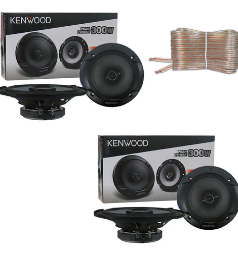 4 x KENWOOD KFC-1666S 6.5 INCH 2-WAY CAR AUDIO DOOR COAXIAL SPEAKERS 300W MAX