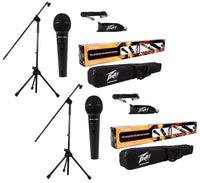 2 Peavey PV MSP1 Complete Microphone with Stand Kit 1/4" Cable Included