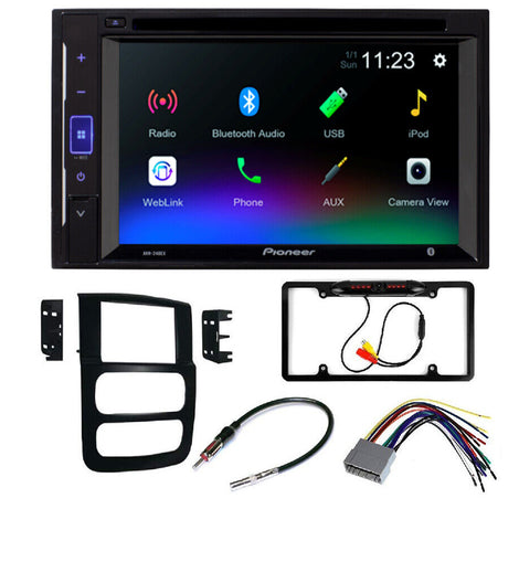 Pioneer AVH-241EX Double DIN DVD Camera Dash install Kit for Dodge RAM 1500 2002-05