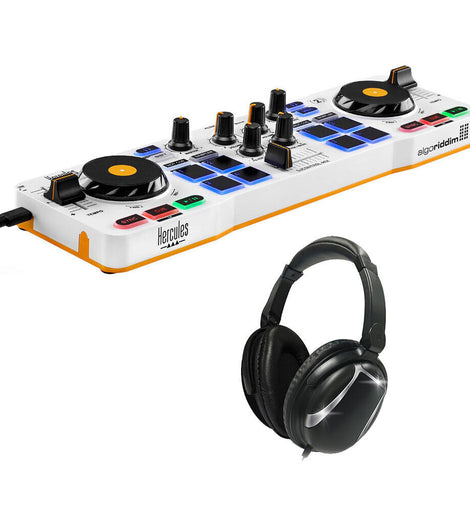 Hercules DJControl Mix Bluetooth Wireless DJ Controller Bundle with Headphone