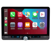 Jensen CAR1013 10.1" Single DIN Floating Touchscreen Digital Multimedia Receiver with Bluetooth, Wireless Apple CarPlay and Android Auto