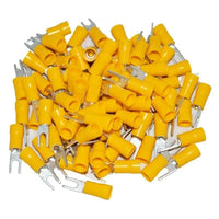 Install Bay YVLST8 Yellow Vinyl Locking Spade Terminal 12-10 Gauge #8